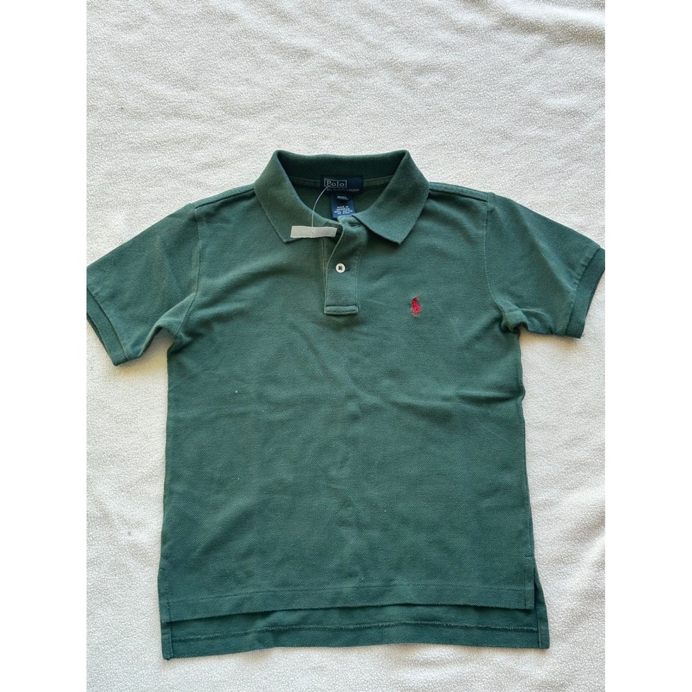 NWT Polo Ralph Lauren Boys 4T Green Short Sleeve Pique Polo Shirt Red Pony Logp